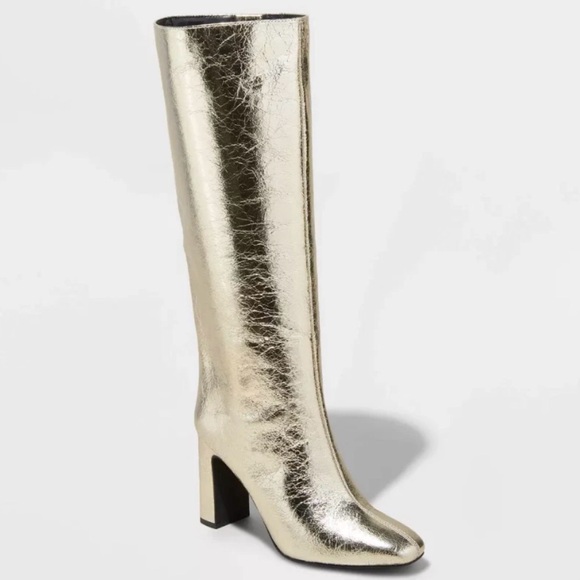 a new day Shoes - Womens Diva Stovepipe Tall Boots A New Day Gold Metallic, Size 9, NWT